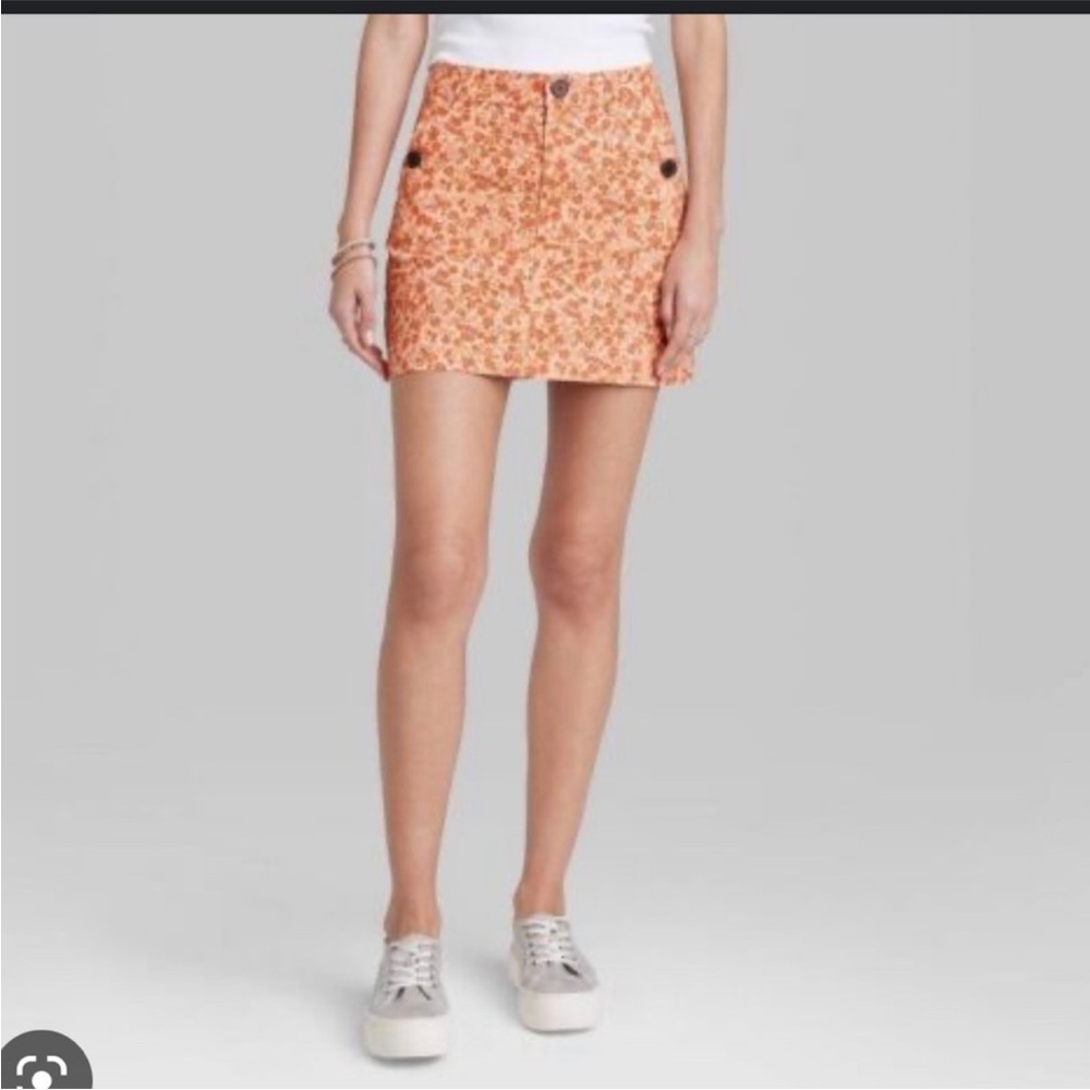 Wild Fable Orange Floral Skirt